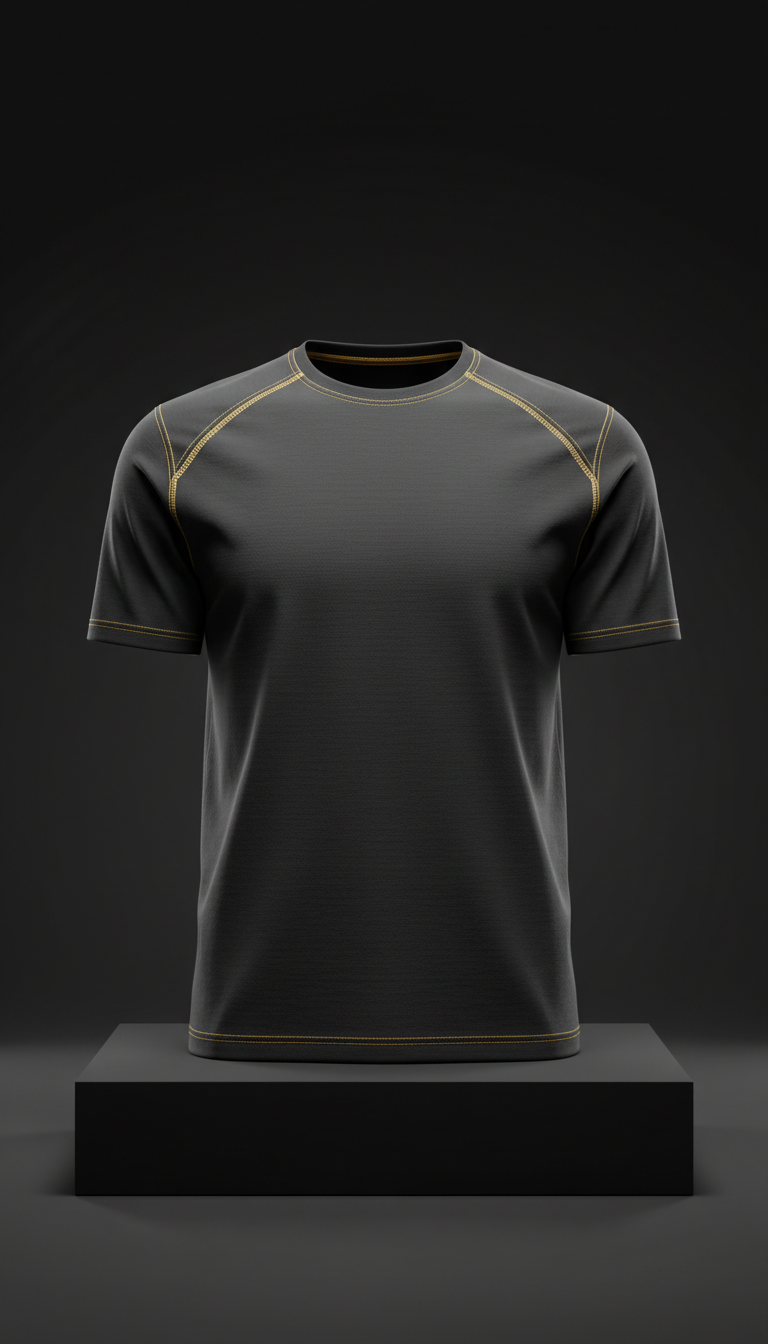 Men’s cotton t-shirt with gold accent stitching