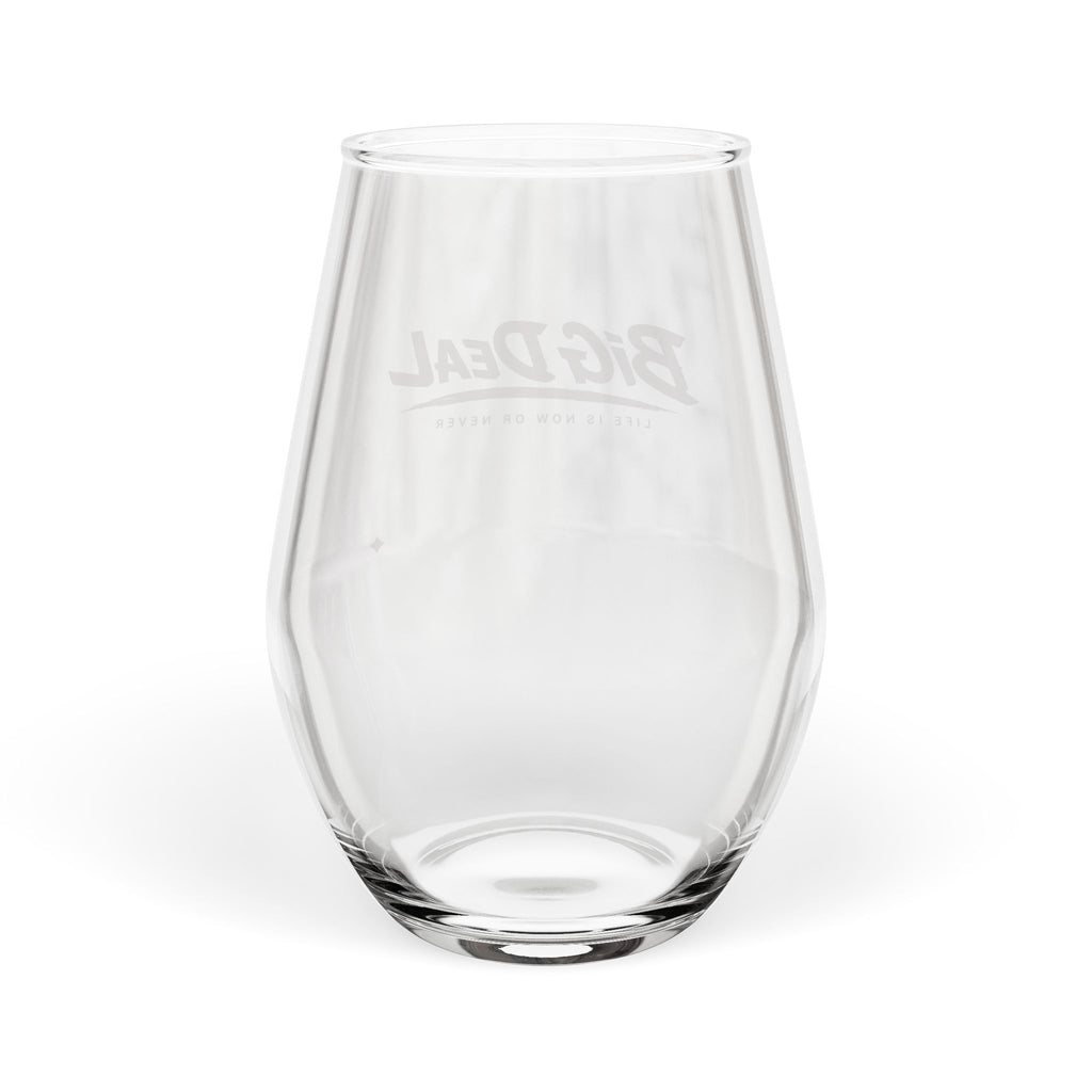 BiG DeaL™ Stemless Wine Glass — Red Script