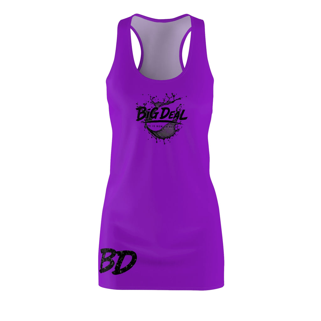 Big Deal Racerback Dress — Women's Purple Graphic Tank Dress