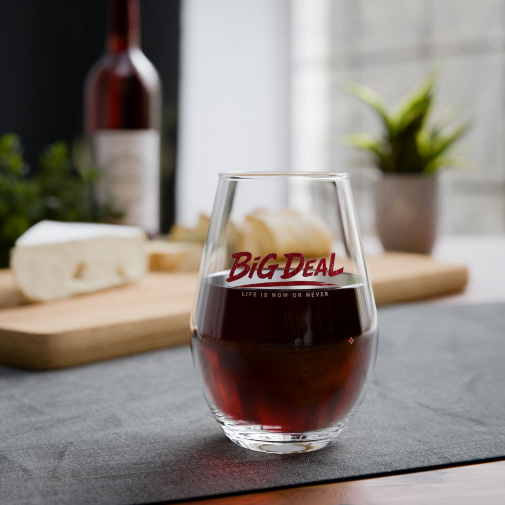 BiG DeaL™ Stemless Wine Glass — Red Script