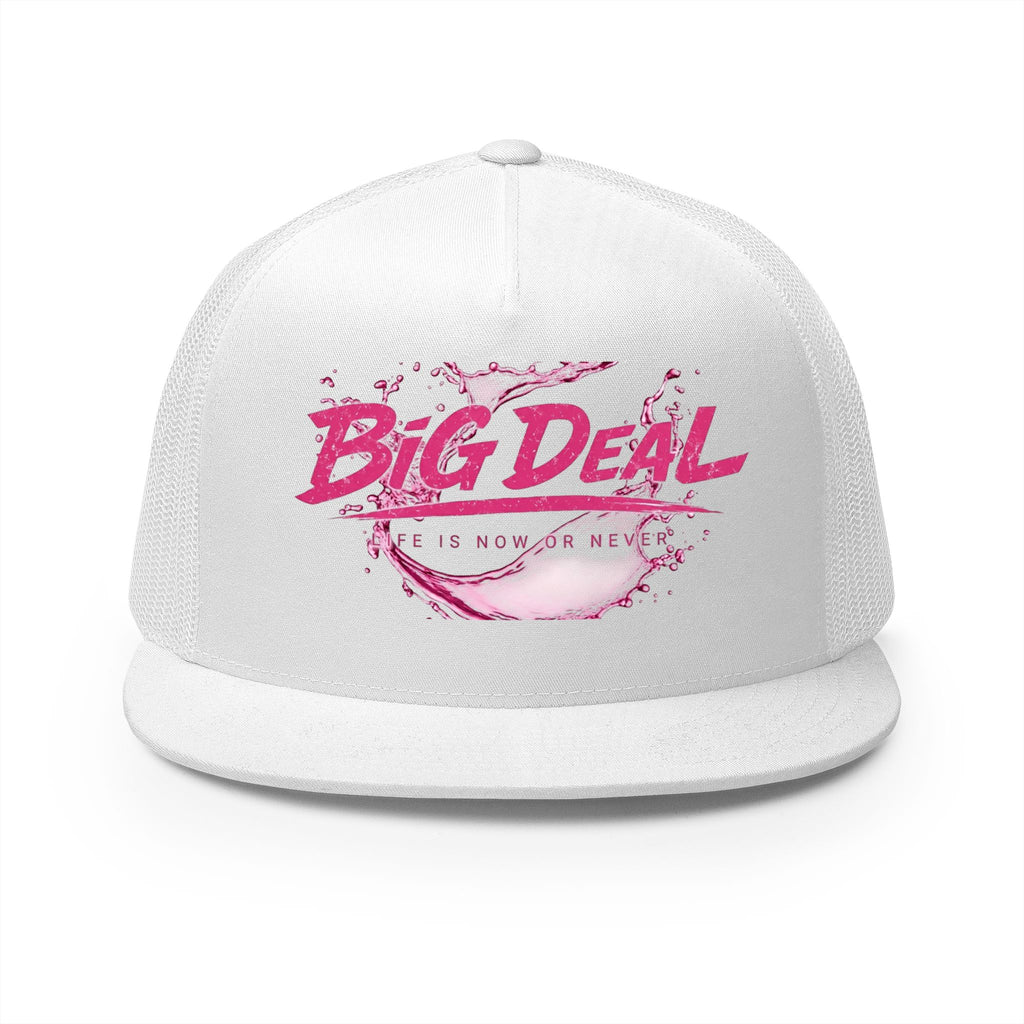 Big Deal Trucker Cap — Bold Pink Water Splash Mesh Hat