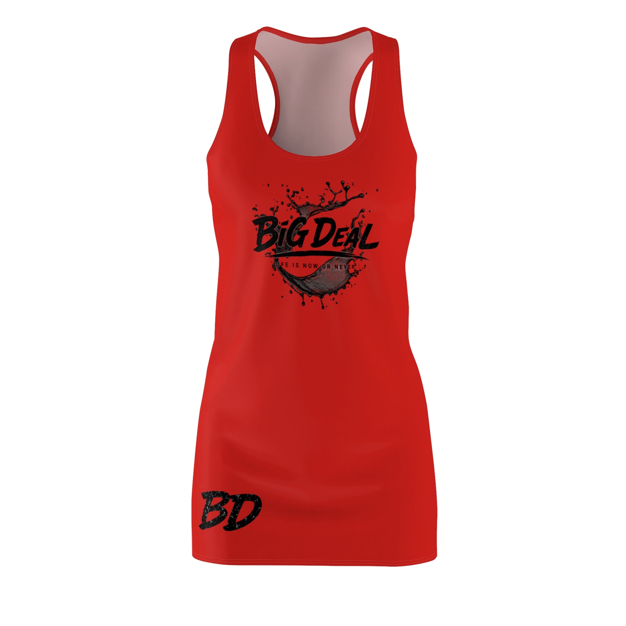 Big Deal Red Racerback Dress — 'Big Deal' Graphic Bodycon Dress