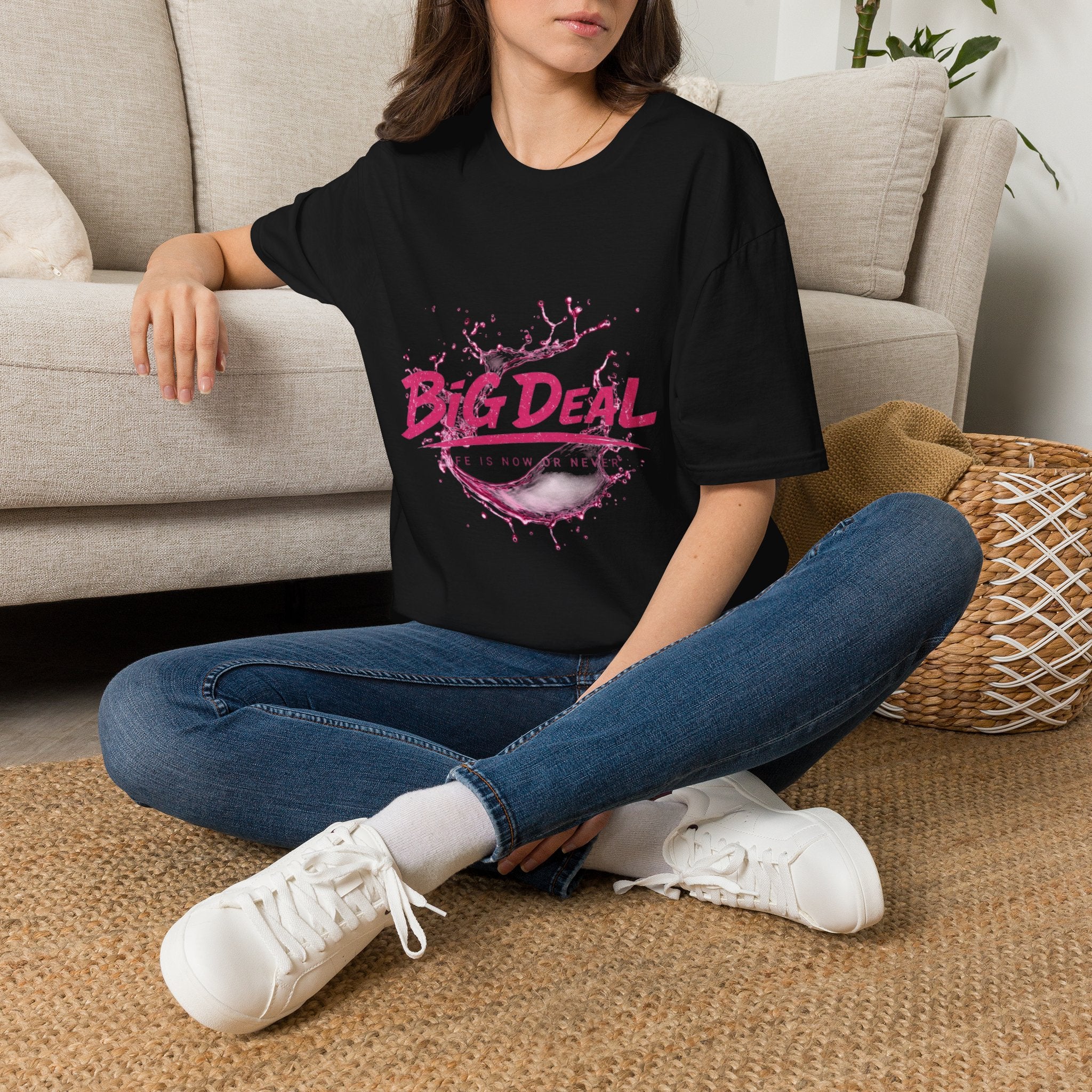Big Deal Graphic T-Shirt — Pink Splash Design