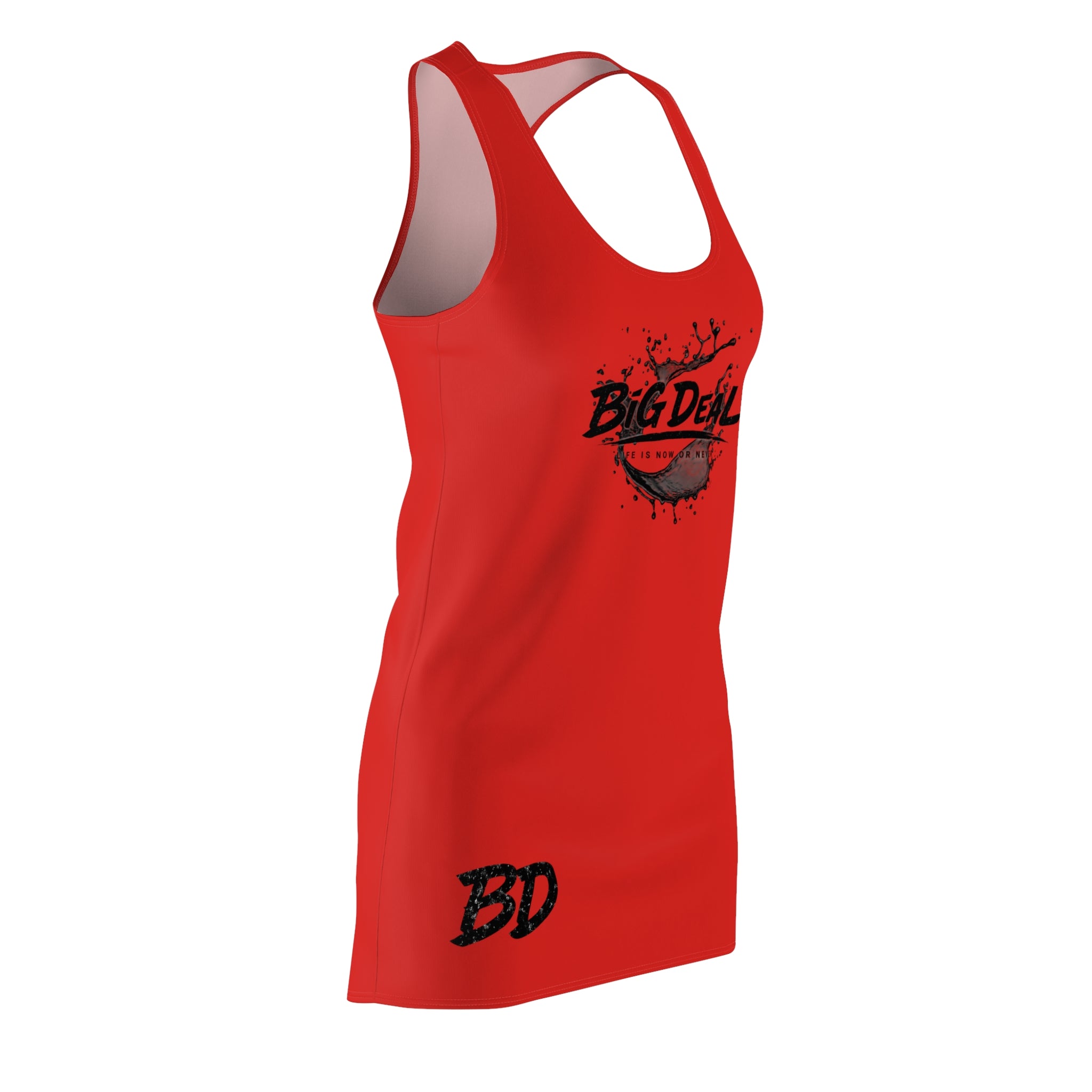 Big Deal Red Racerback Dress — 'Big Deal' Graphic Bodycon Dress