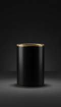 Black ceramic tumbler with antique gold rim