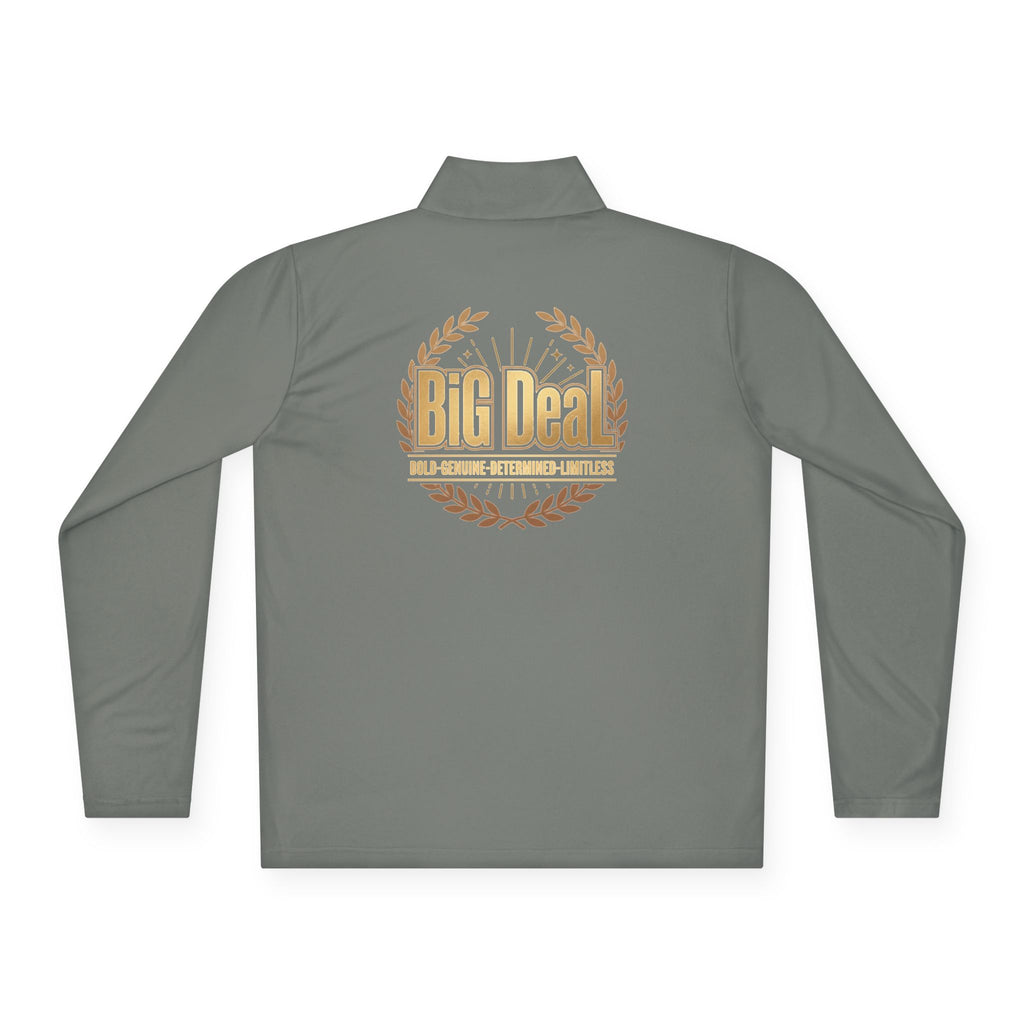 BiG DeaL Crest Quarter-Zip — Bold. Genuine. Determined. Limitless.
