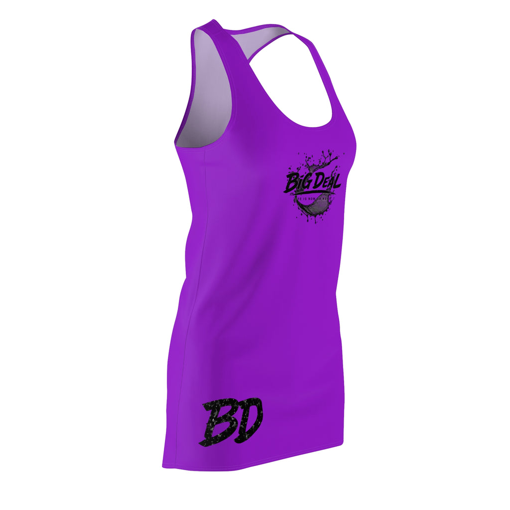 Big Deal Racerback Dress — Women's Purple Graphic Tank Dress