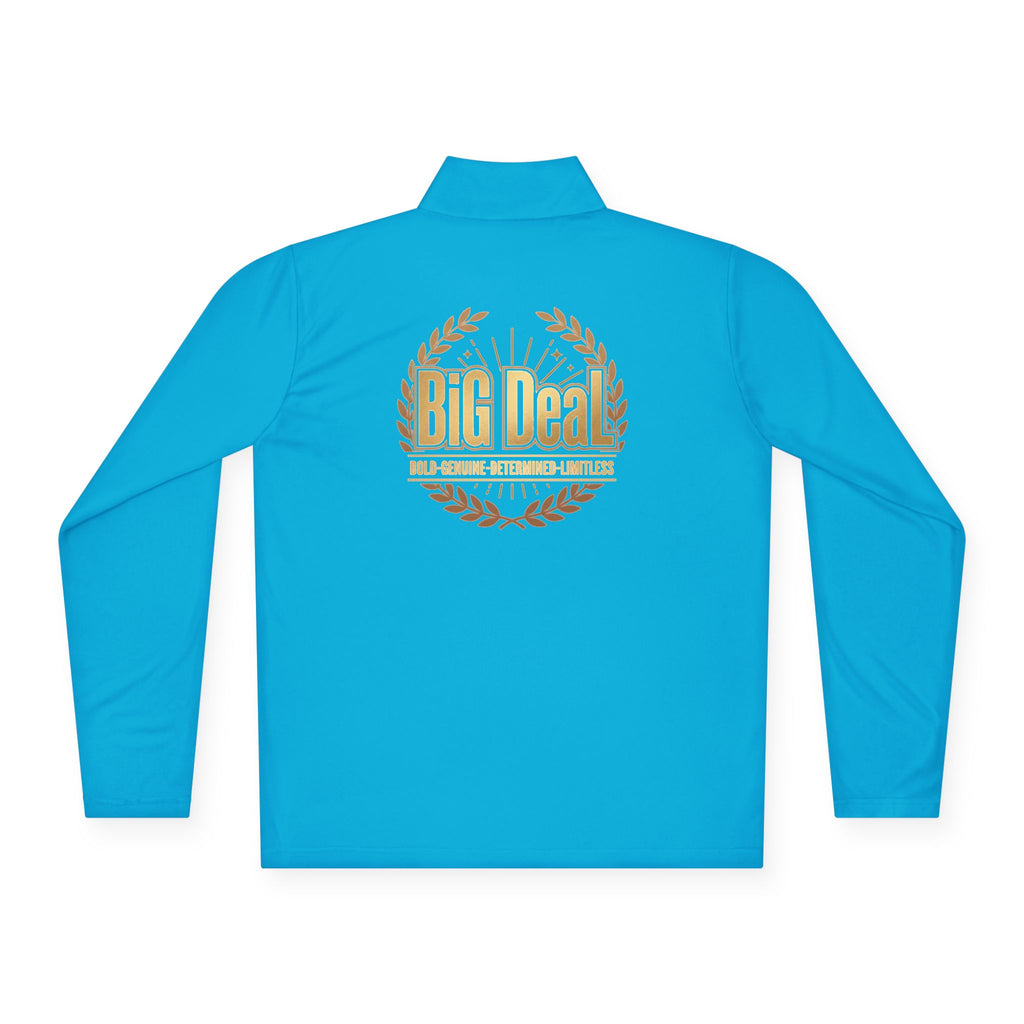 BiG DeaL Crest Quarter-Zip — Bold. Genuine. Determined. Limitless.