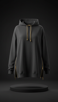 Women’s oversized sweatshirt with gold hardware detail